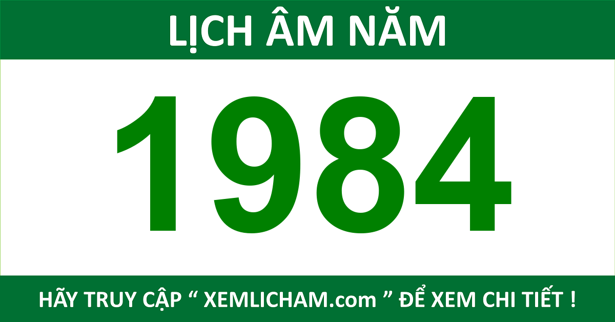 Lịch Âm 1984 Lich Van Nien 1984 Lịch 1984