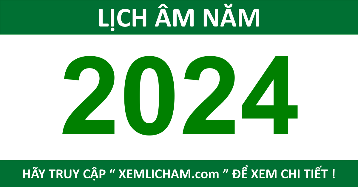 Lịch Âm 2024 - Lich Van Nien 2024 - Lịch 2024
