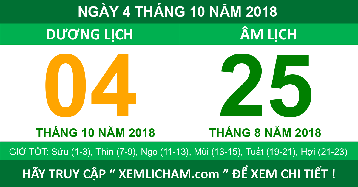 Lịch Am Ngay 4 Thang 10 Năm 18 Lịch Vạn Nien 4 10 18