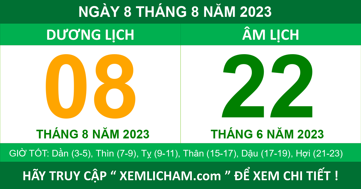 Lịch Âm Ngày 8 Tháng 8 Năm 2023 Lịch Vạn Niên 8/8/2023