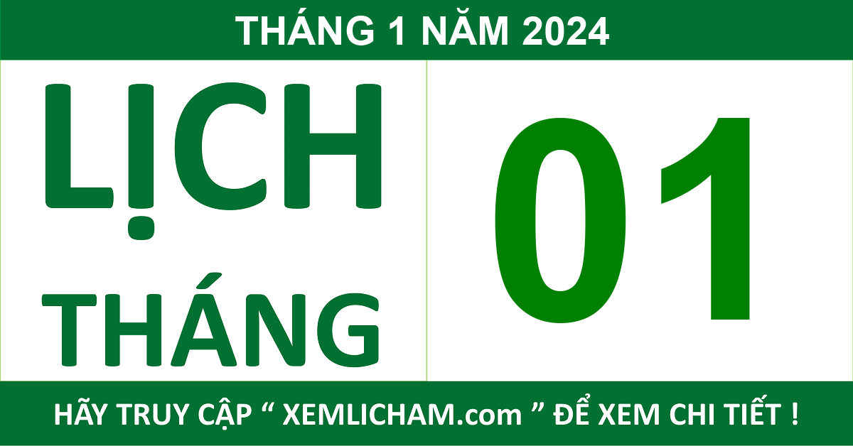 Lịch Âm Tháng 1 Năm 2024 Lịch Âm 1/2024 Lich Van Nien 1/2024